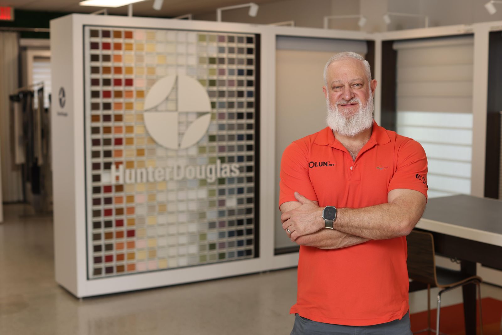 Business headshot in showroom — Morale Visual
